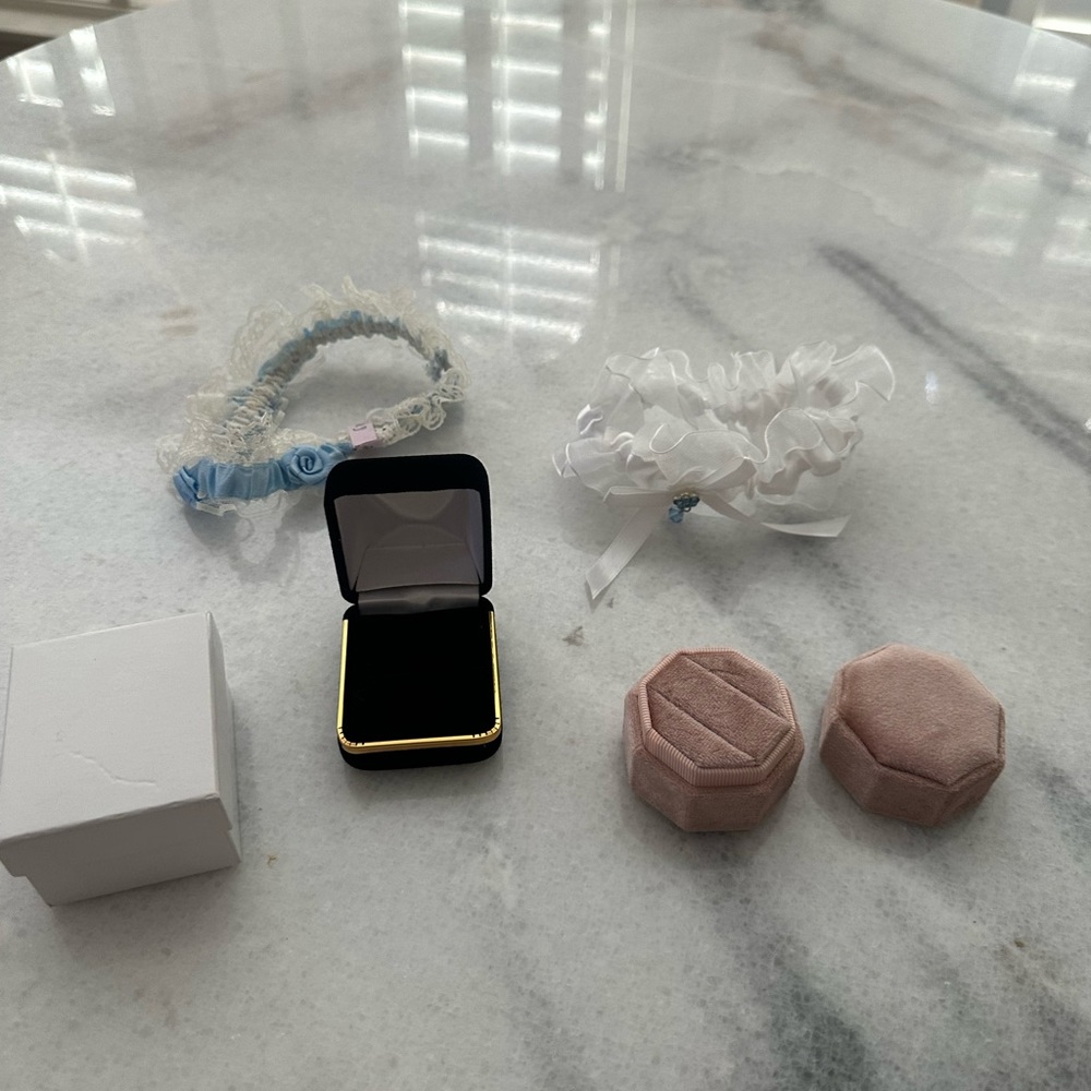 🍒Garter and ring boxes wedding bundle